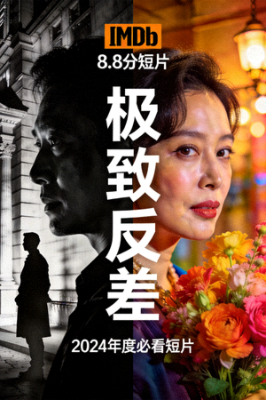 IMDb 8.8分短片《极致反差》海报，黑白与彩色的强烈对比